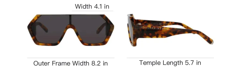 PHILIPP PLEIN Acetate Irregular Shape Sunglasses Men's Tortoiseshell-4