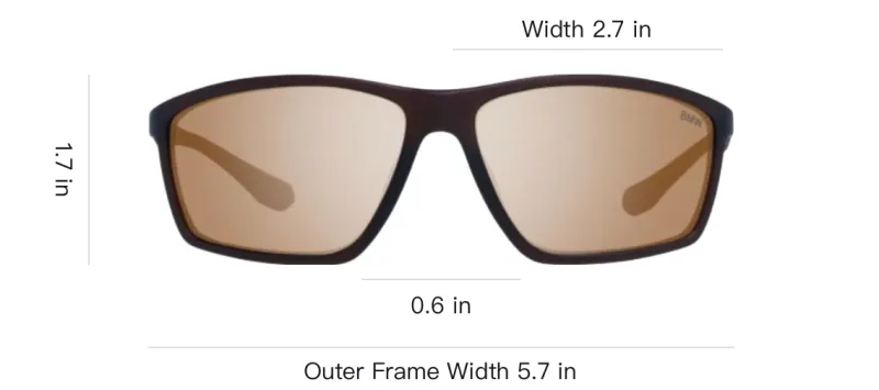 BMW Plastic Rectangular Sunglasses Men's Brown-3