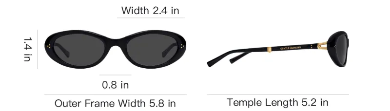 GENTLE MONSTER Acetate Oval Sunglasses Unisex Black-4