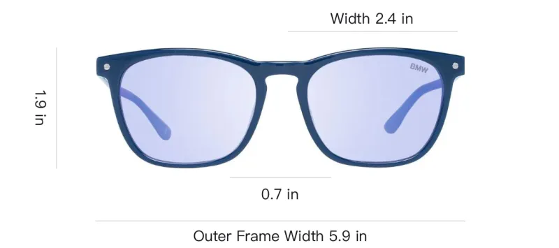 BMW Plastic Square Sunglasses Men's Blue-3