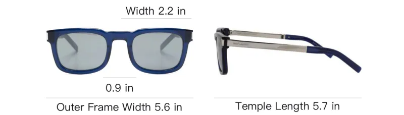 SAINT LAURENT Square Rectangle Sunglasses-3