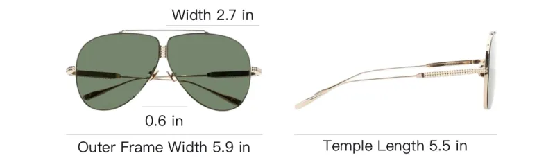 Valentino Titanium Aviator Sunglasses Women's Gold-2