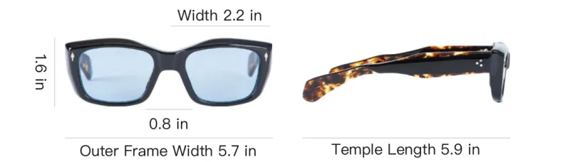 JACQUES MARIE MAGE Acetate Rectangular Sunglasses Unisex Black-3