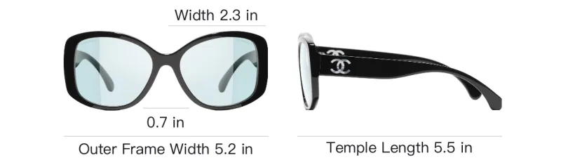 CHANEL Plate Frame Butterfly Sunglasses Unisex Black-3
