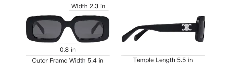 CELINE Acetate Rectangular Sunglasses Men's Black-3
