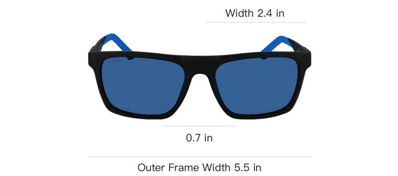 LACOSTE Square Sunglasses Unisex Black-2
