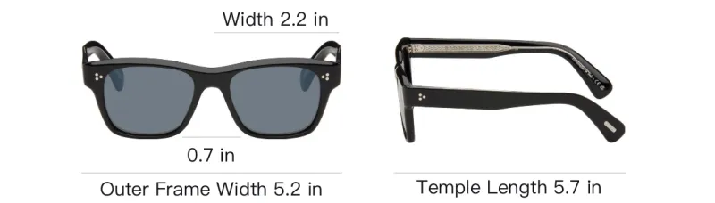 Oliver Peoples Acetate Irregular Shape Sunglasses Men's Black-3