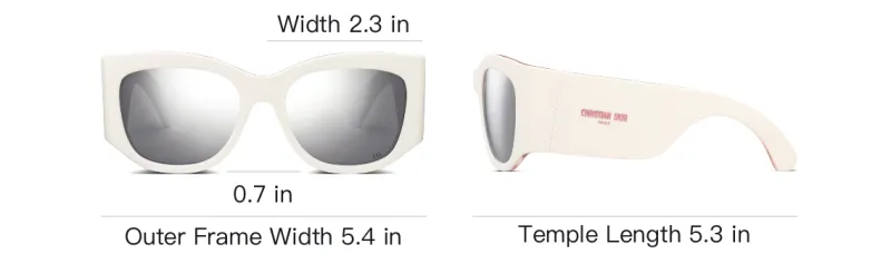 DIOR Acetate Irregular Shape Sunglasses Women's White/Pink-3
