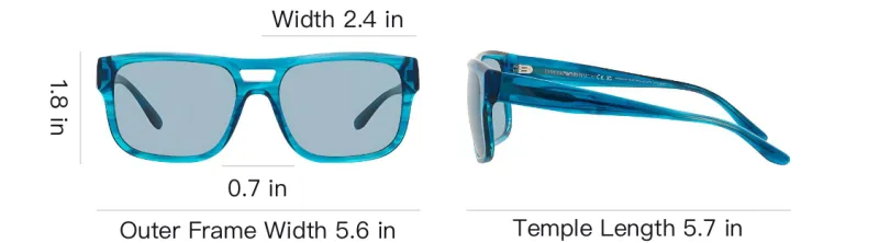 EMPORIO ARMANI Acetate Aviator Sunglasses Men's Blue-3