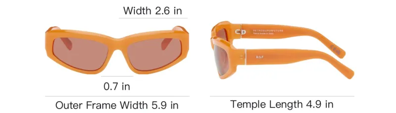 Retrosuperfuture Acetate Irregular Shape Sunglasses Men's Orange-3