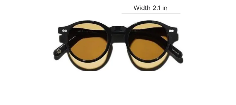 MOSCOT Acetate Round Sunglasses Men's Black-3