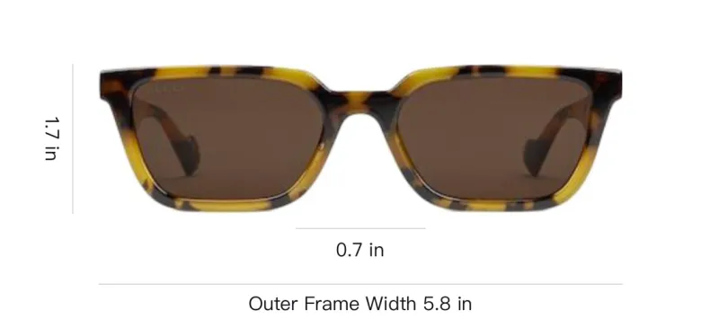 GUCCI Tortoiseshell Rectangle-frame Sunglasses-3