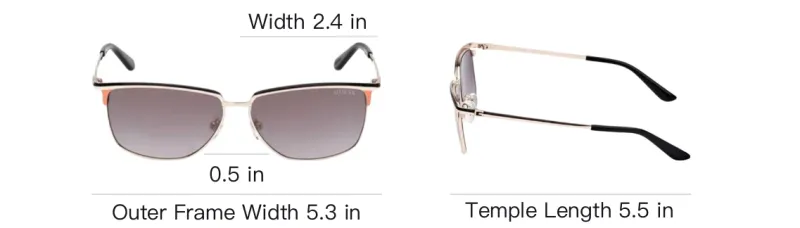 GUESS Metal Irregular Shape Sunglasses Women's Black-3