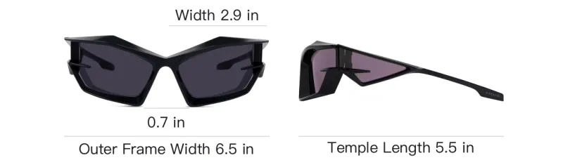 Givenchy Injection Molded Irregular Shape Sunglasses Women's Black-3