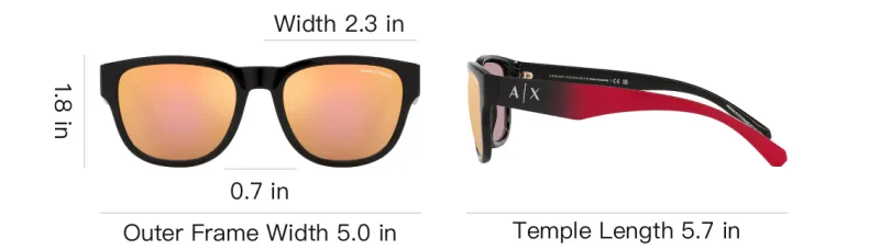 ARMANI EXCHANGE Injection Molded Irregular Shape Sunglasses Men's Black-4