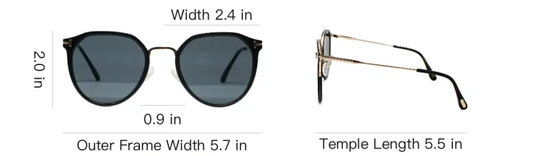TOM FORD Plastic Metal Oval Sunglasses Unisex Black-3