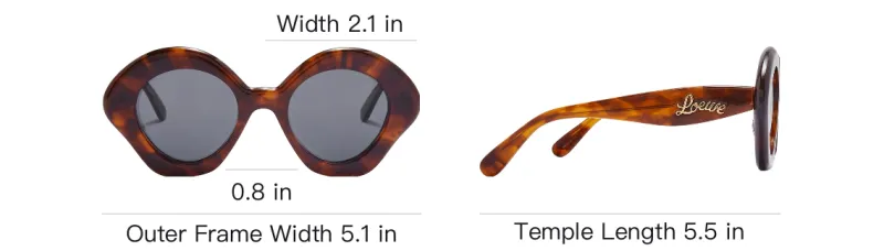 LOEWE Acetate Round Sunglasses Unisex Tortoiseshell-3