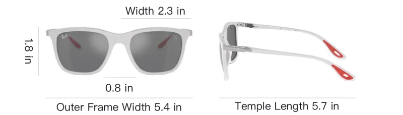 RayBan Plate Frame Nylon Square Sunglasses Unisex White-3