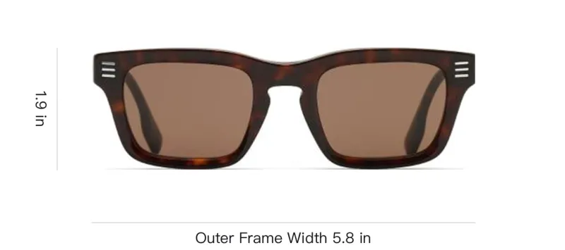 Burberry Acetate Rectangular Sunglasses Men's Tortoiseshell-3