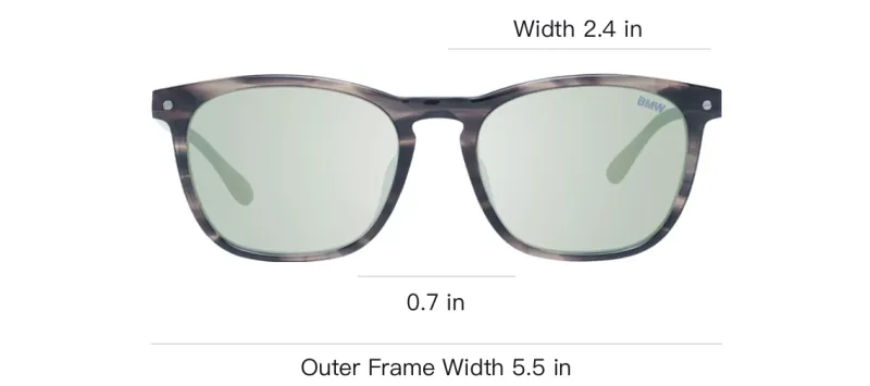 BMW Plastic Oval Sunglasses Men's Gray-2