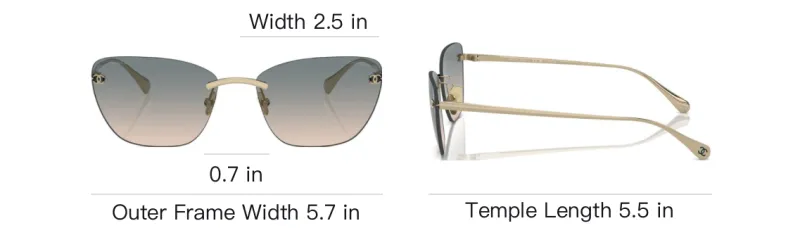 CHANEL Titanium Irregular Shape Sunglasses Women's Gold-3
