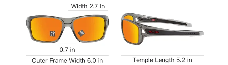 Oakley Plastic Rectangular Sunglasses Men's Gray-3