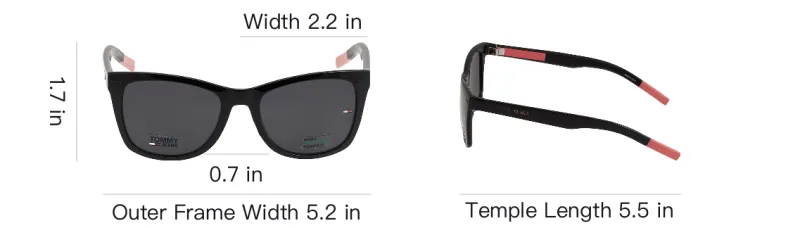 Tommy Hilfiger Plastic Oval Sunglasses Unisex Black-3