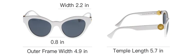 VERSACE Acetate Cat Eye Sunglasses Women's White-3