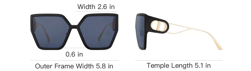 DIOR Acetate Metal Irregular Shape Sunglasses Women's Gold-3
