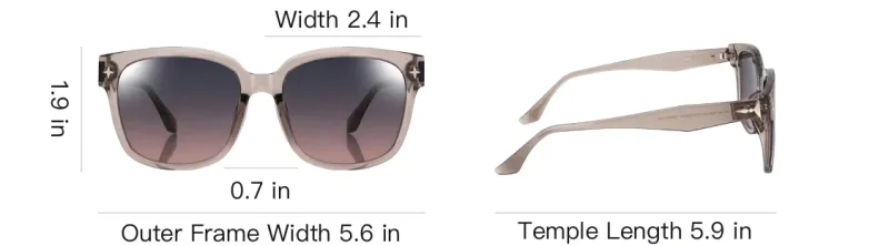JINS TR/Memory Plastic Square Sunglasses Unisex Light Tea Brown-4