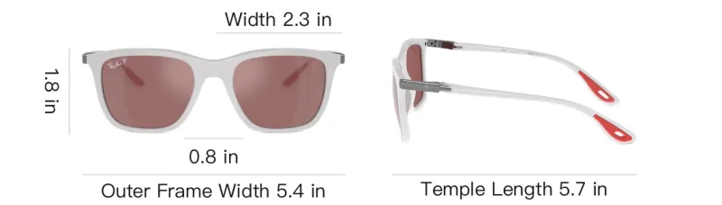 RayBan Plate Frame Nylon Square Sunglasses Unisex White-3