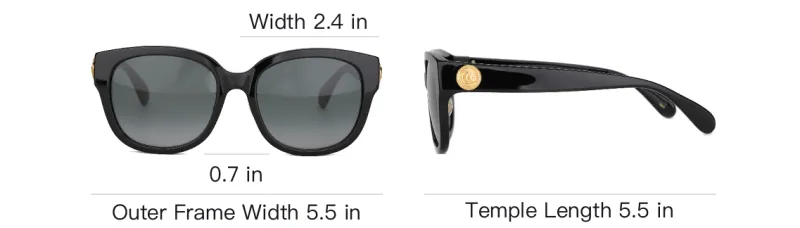 GUCCI Irregular Shape Sunglasses Unisex Black-5