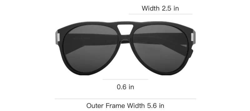SAINT LAURENT Acetate Aviator Sunglasses Unisex Black-3