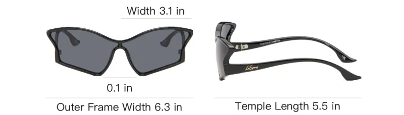 Le Specs Acetate Irregular Shape Sunglasses Women's Black-3