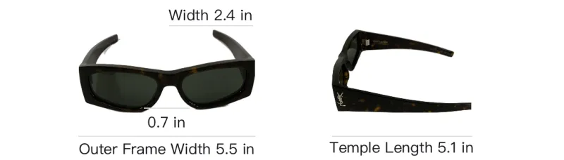SAINT LAURENT Rectangle framed Tortoiseshell Sunglasses-5