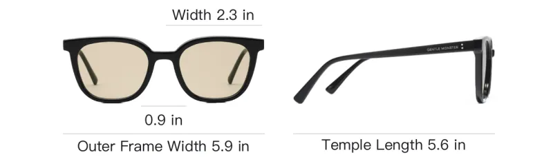 GENTLE MONSTER Acetate Square Sunglasses Unisex Ink Black/Brown-3