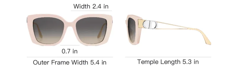 DIOR Acetate Metal Square Sunglasses Women's Pink-3