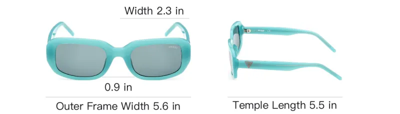 GUESS Injection Molded Square Sunglasses Women's Blue-2