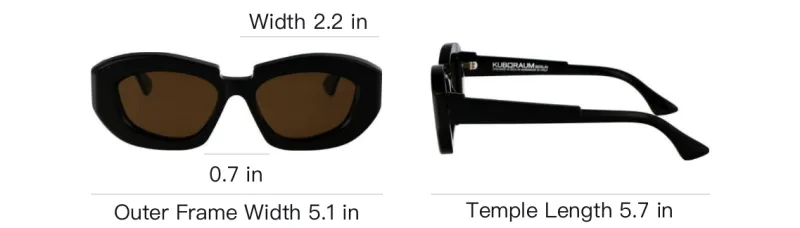 KUBORAUM Acetate Irregular Shape Sunglasses Women's Black-4
