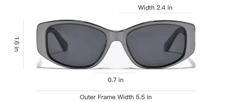 Fakeme Plate Frame Irregular Shape Sunglasses Unisex Gray-3