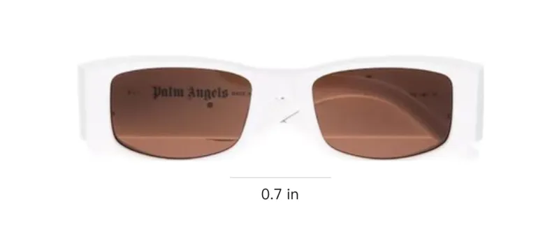 PALM ANGELS Acetate Metal Square Sunglasses Women's White-3