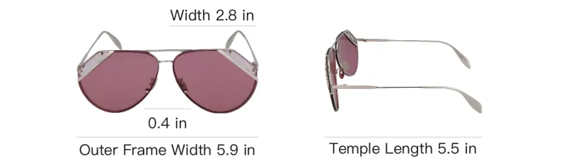 McQ Alexander McQueen Metal Aviator Sunglasses Unisex Silver-3