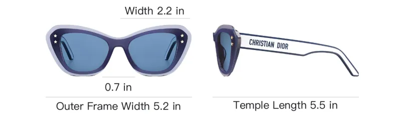 DIOR Acetate Cat Eye Sunglasses Women's Blue-3