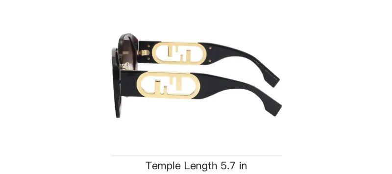 FENDI Plate Frame Square Sunglasses Women's Brown-3