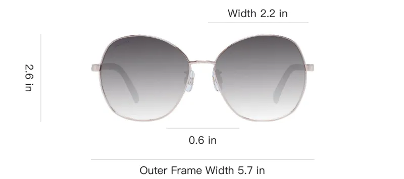 Swarovski Rose Gold Metal Irregular Shape Sunglasses Women's Gray-3