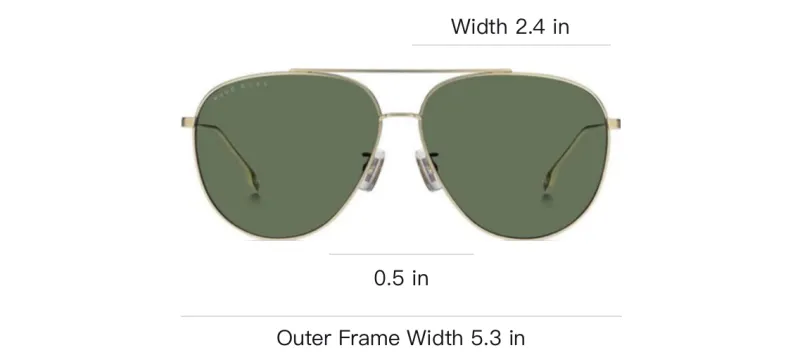 HUGO BOSS Stainless Steel Aviator Sunglasses Men's Gold-2