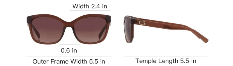 GUESS Plastic Oval Sunglasses Women's Brown-2