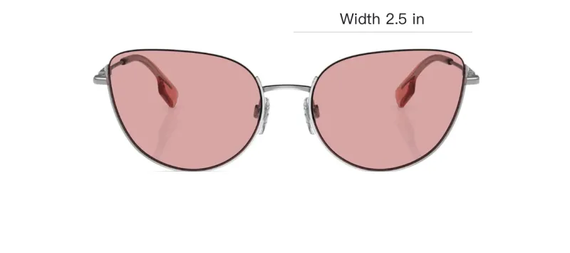 Burberry Alloy Irregular Shape Sunglasses Women's Silver-3