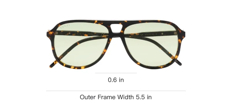 GUCCI Plate Frame Aviator Sunglasses Men's Tortoiseshell-2