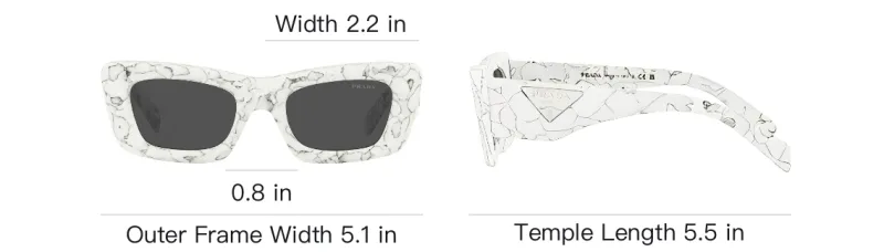 PRADA Eyewear Marble print Rectangular frame Sunglasses-4